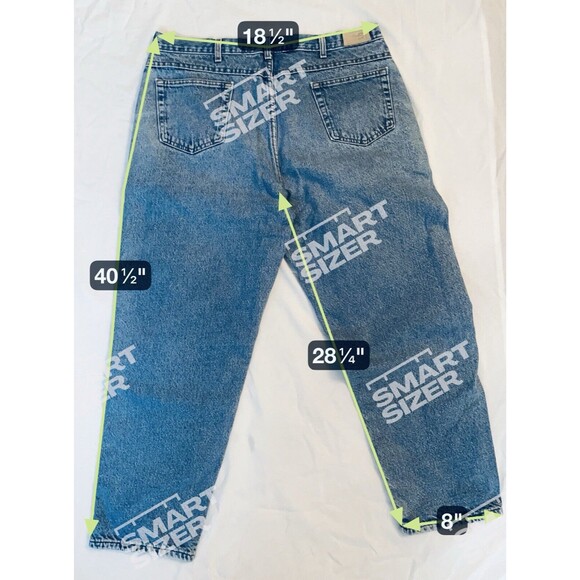 Vintage LL Bean 40x30 Flannel Lined Jeans Blue Denim USA Worn Red Plaid Winter - Picture 7 of 14